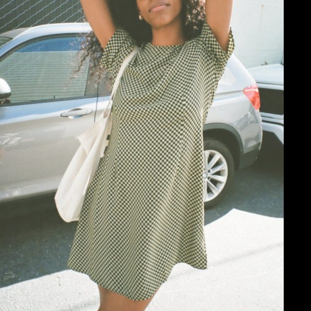 SOLD Lisa Says Gah checkered mini dress